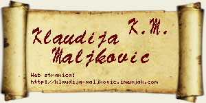 Klaudija Maljković vizit kartica